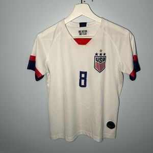 Nike White and Red Kids Women’s soccer Jersey and shorts- Julie Ertz